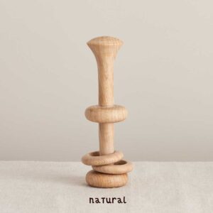 natural wooden rattle