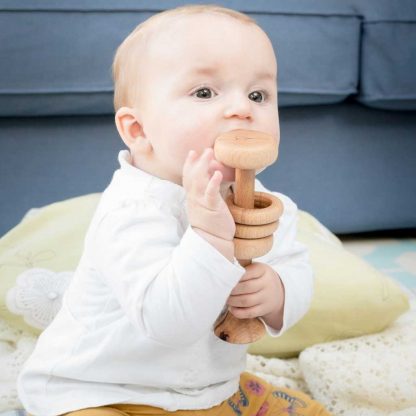 wooden rattle and teether