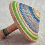 wooden spinning top detail