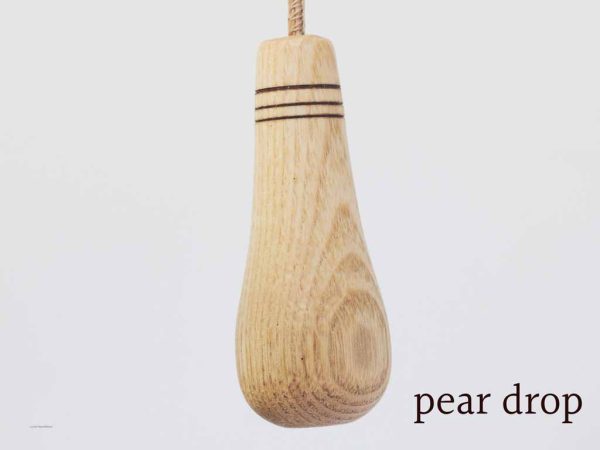 wooden light pull pear drop shape
