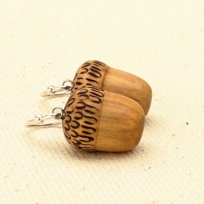 acorn earrings with silver earwires