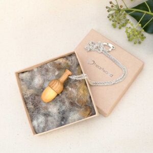 wooden acorn pendant