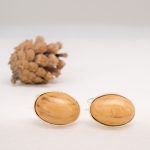 Oval Wood Cufflinks | Box Wood and Silver