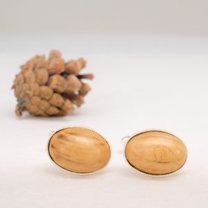 wood cufflinks oval shaped