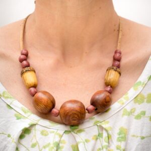 Handmade Wooden Bead Necklace - Image 5