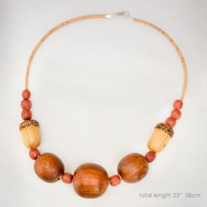 Handmade Wooden Bead Necklace - Image 2