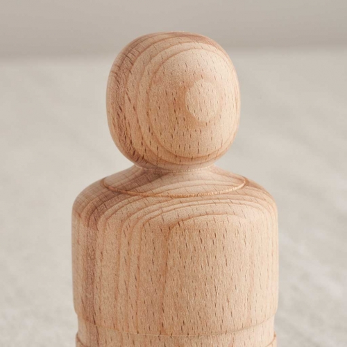 wooden peg doll detail
