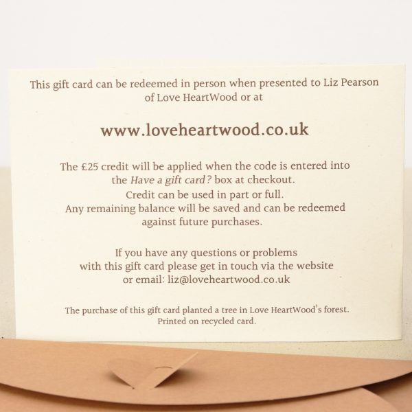 eco friendly love heartwood gift card