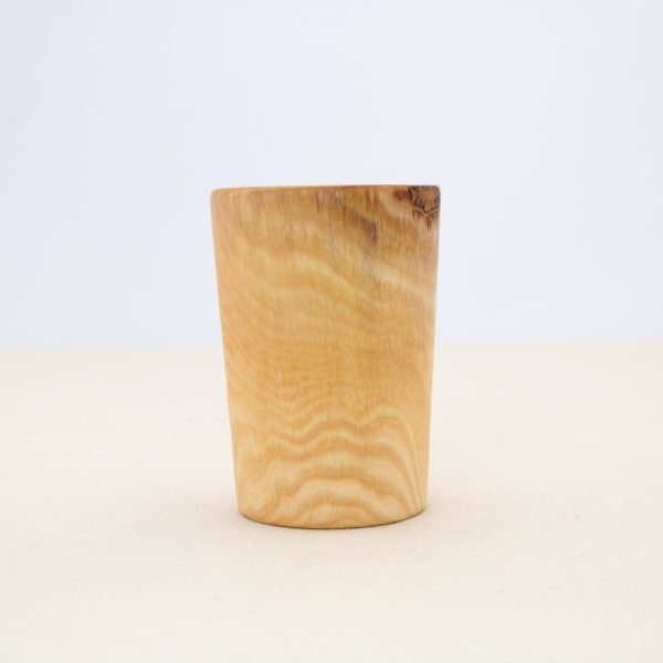 side view of wooden cup