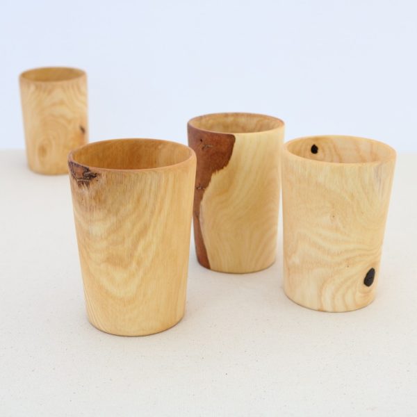 set of wooden cups