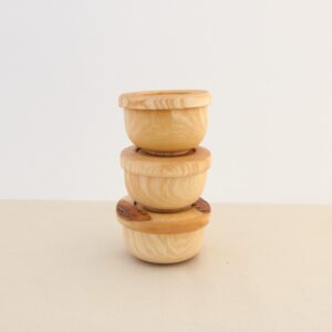 small stacking wooden bowls