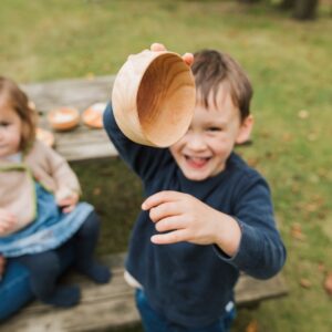 baby bear wooden snack bowl