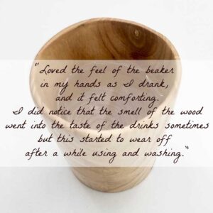 wooden cup testimonial