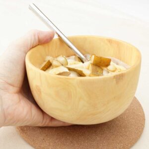 wooden porridge bowl
