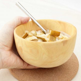 wooden porridge bowl