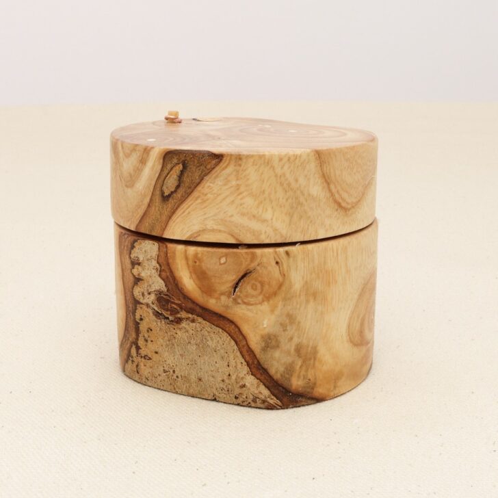 rustic wedding ring box of rowan wood