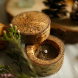 silver birch engagement ring box