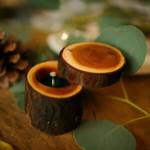 Wooden Wedding Ring Box - Yew and Copper - Image 4