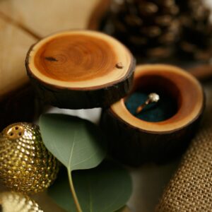 Wooden Wedding Ring Box - Yew and Copper - Image 3