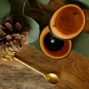 Wooden Wedding Ring Box - Yew and Copper - Image 2