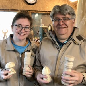 Father and daughter woodturning experience