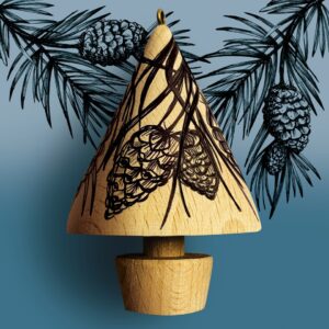 Side view of the Scots Pine Bauble