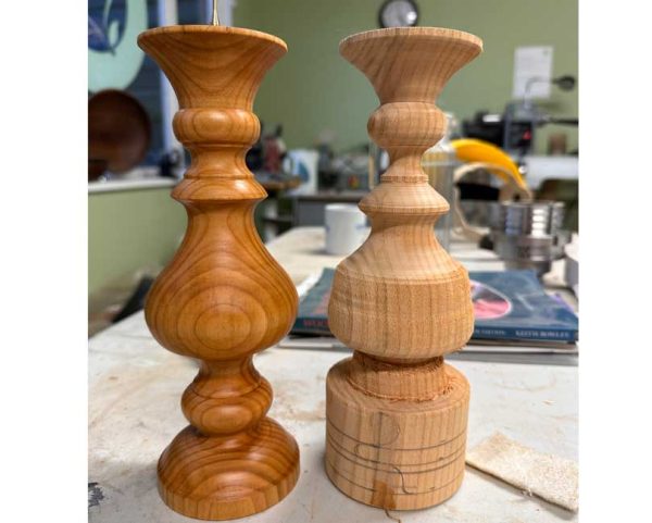 Turn Matching Candlesticks: Intermediate Spindle Turning Course