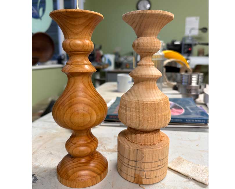 Turn Matching Candlesticks: Intermediate Spindle Turning Course - Image 6