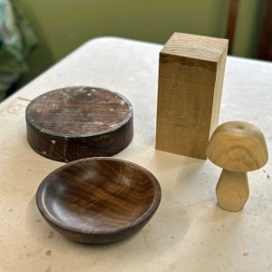 Transform raw blocks of wood into a mushroom and bowl in one day
