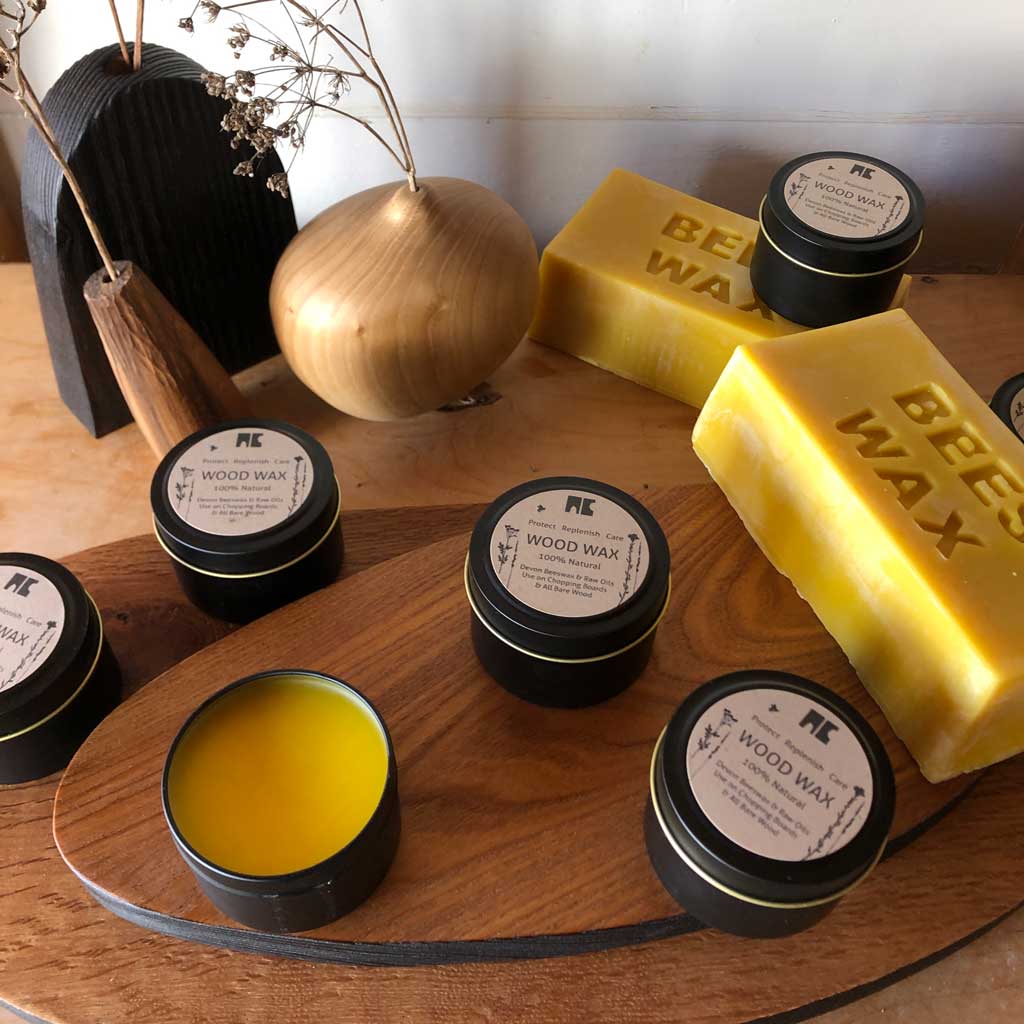blocks of beeswax and tins of natasha craig wood wax