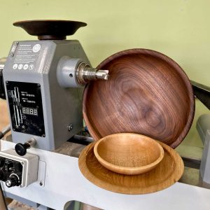 Four different wooden bowls made on the 2 day bowl turning course at Love Heartwood Turning School.