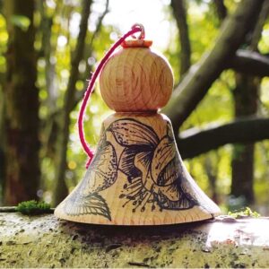 Hellebore wooden angel tree decoration