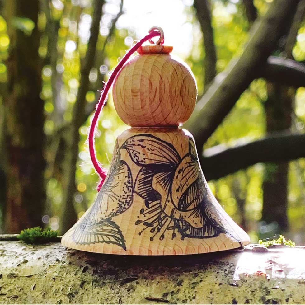 Hellebore wooden angel tree decoration