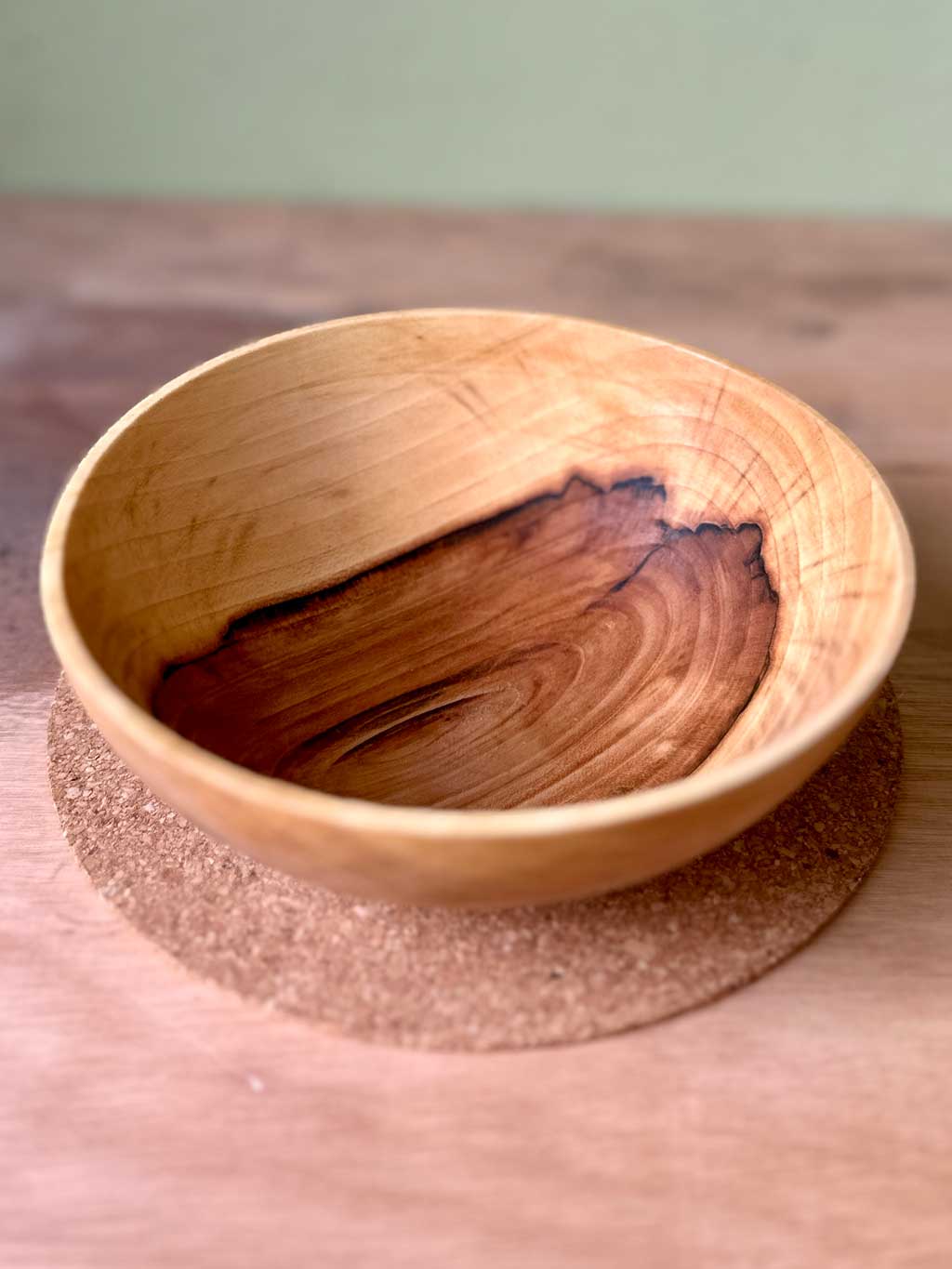 Cross grained rowan wood bowl.